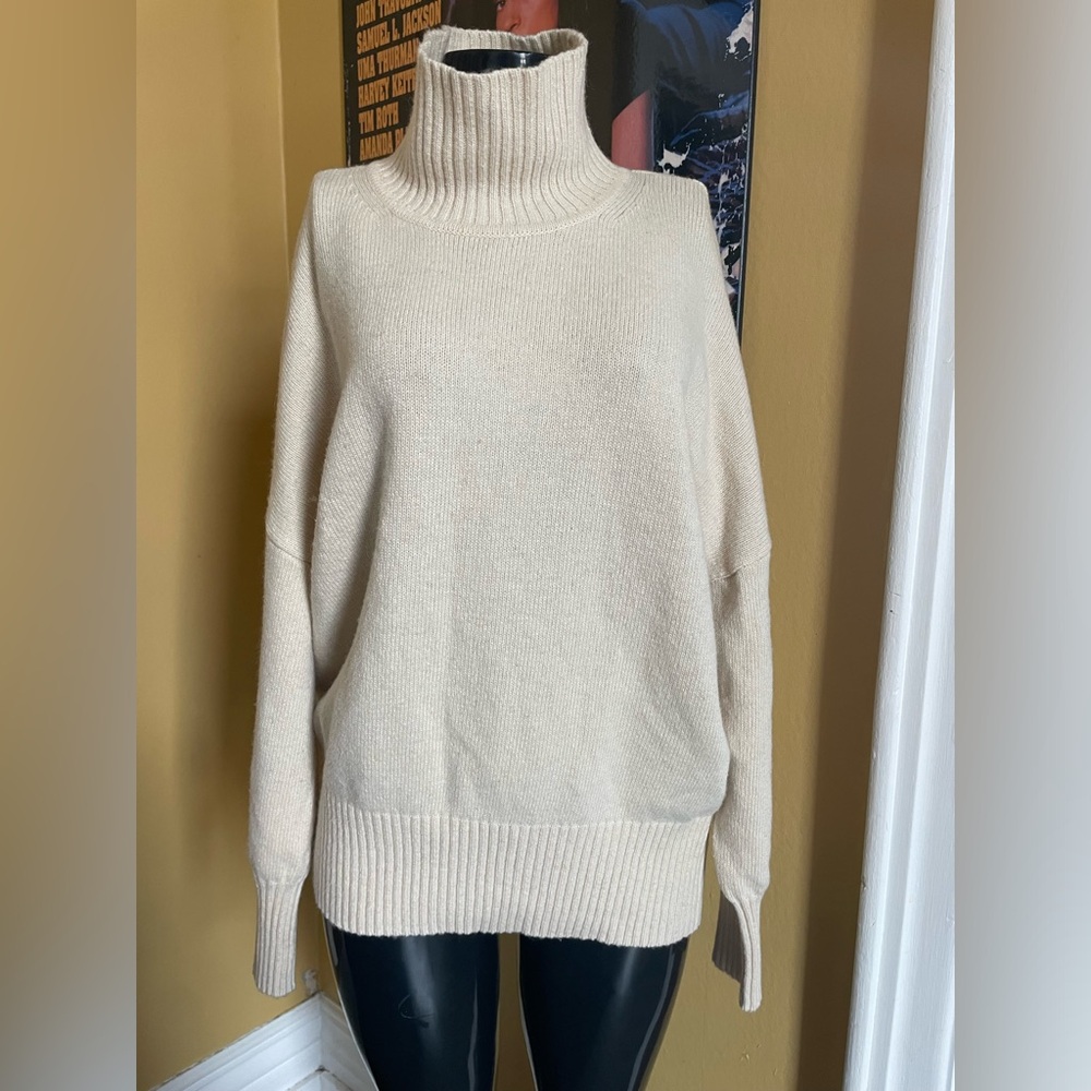 Women’s Oak&Fort Wool Blend Turtleneck Sweater ( Small )
